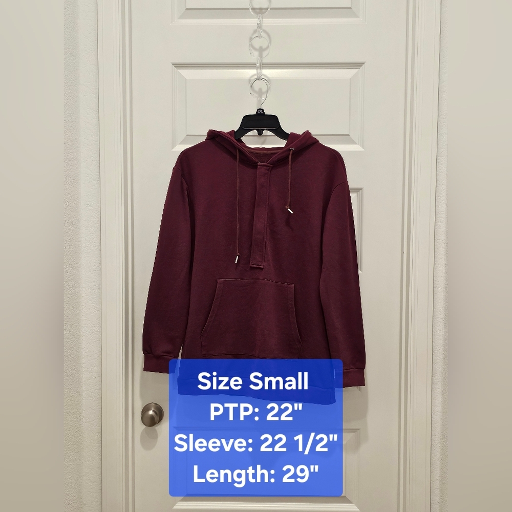 Unbranded Women's Burgundy 3/4 Zip Hoodie, NWOT, Size Small